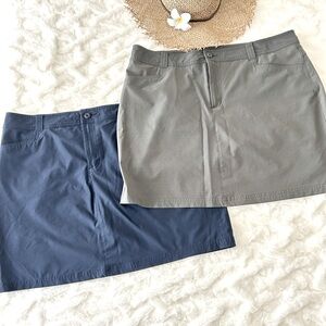 TWO Eddie Bauer Skorts Size 16 Navy & Gray Skirts